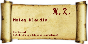 Meleg Klaudia névjegykártya