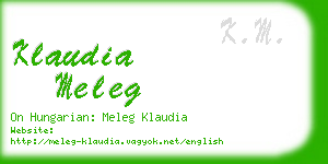 klaudia meleg business card